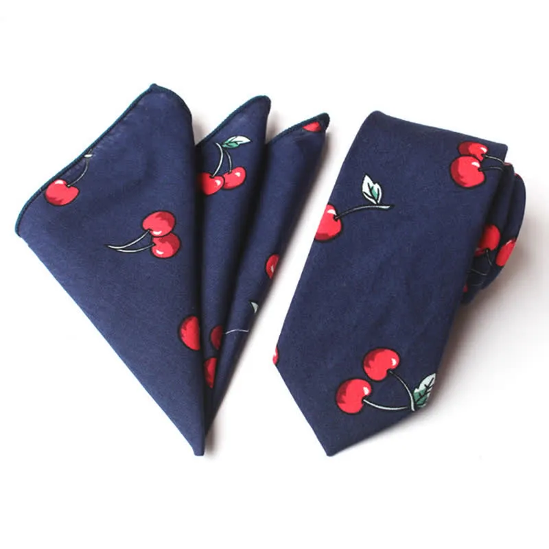 2Pcs Men's Pastel Flower Hanky Necktie Set