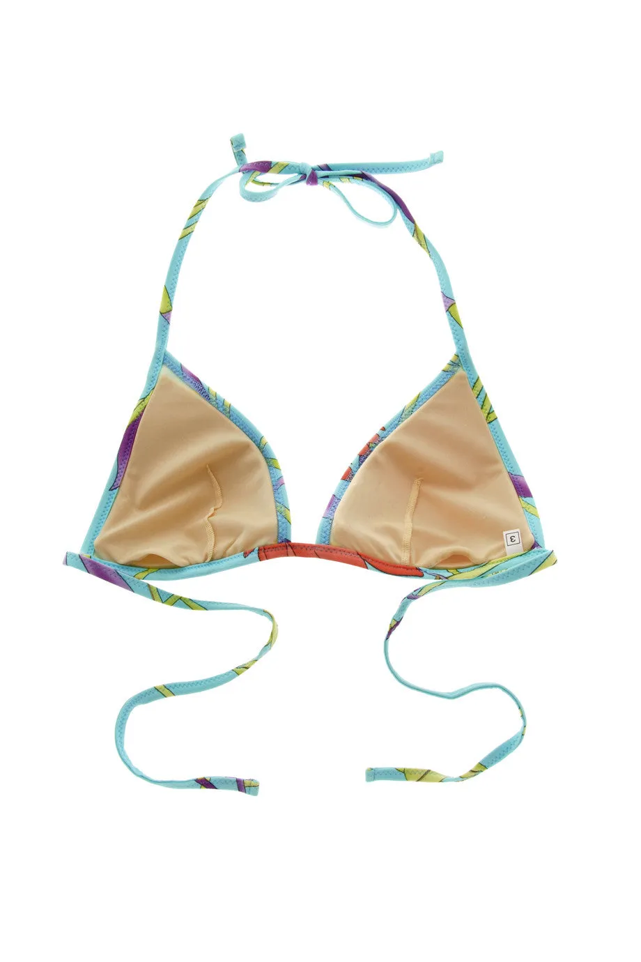 ARGENTOVIVO MOANDA Multicolor Light Blue Floral Triangle Bikini