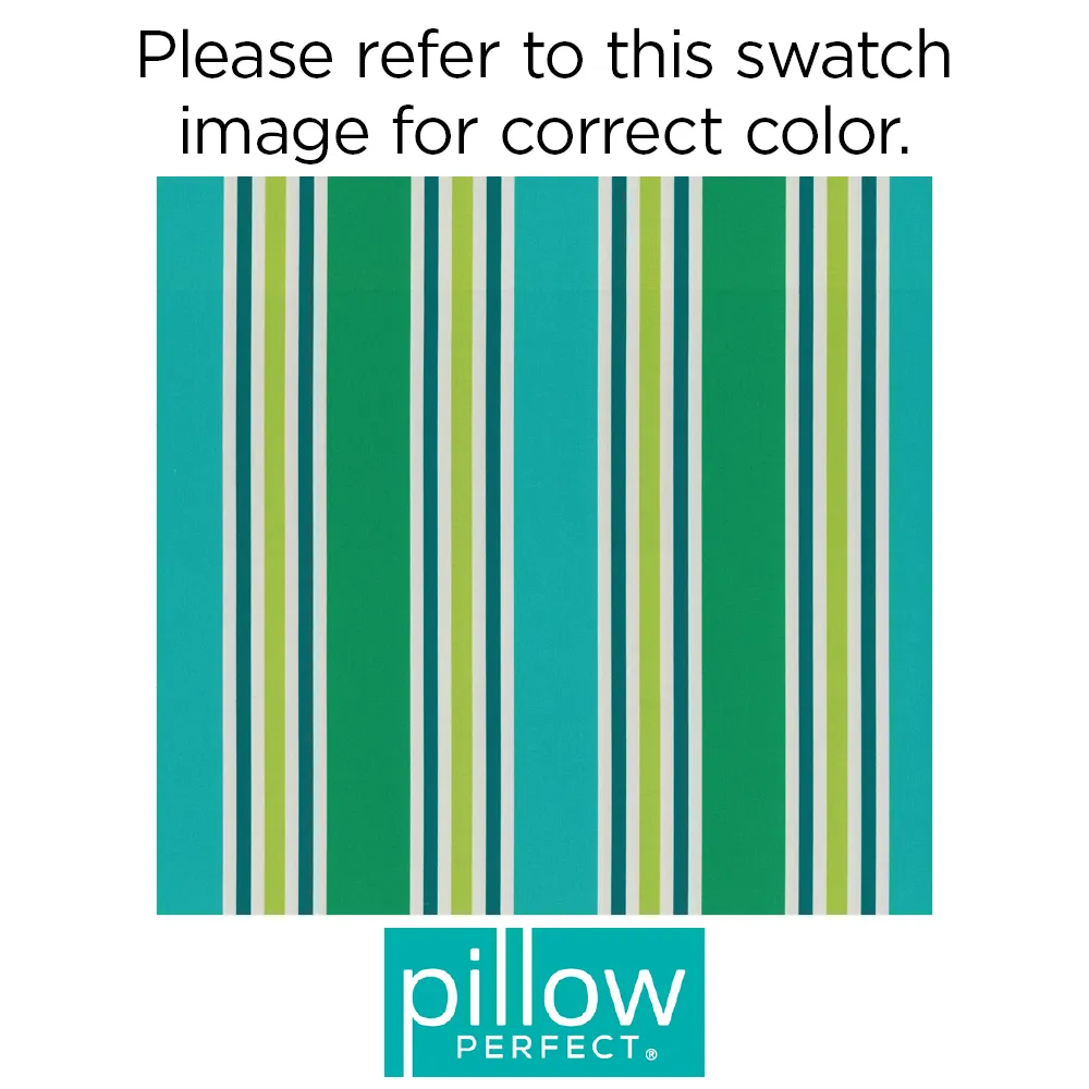 Aruba Stripe Turquoise\Green Squared Corners Seat Cushion (Set Of 2)