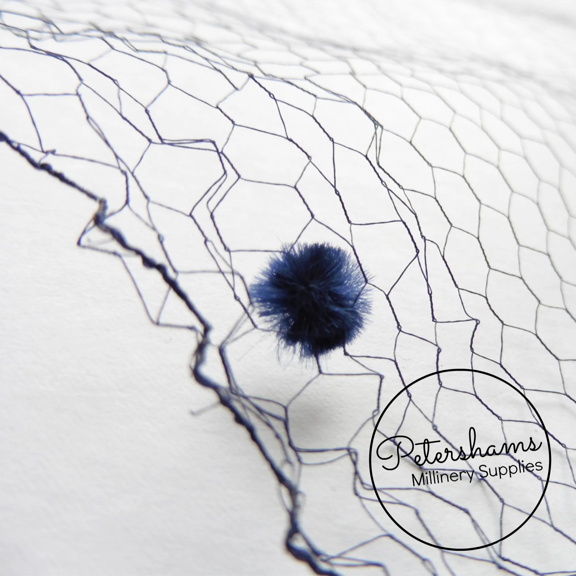 'Ava' 1930s/40s Super Fine Navy Blue Vintage Dotted Millinery Veiling - 1m