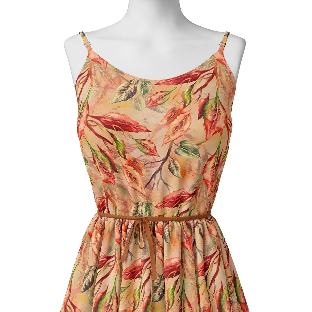 Beautiful Watercolour Gradient Autumnal Leaves Digital Printed Fabric - Weightless