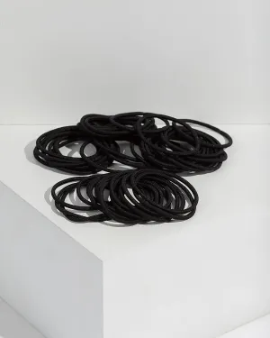 Black 50 Pack Black Thin Hair Ties