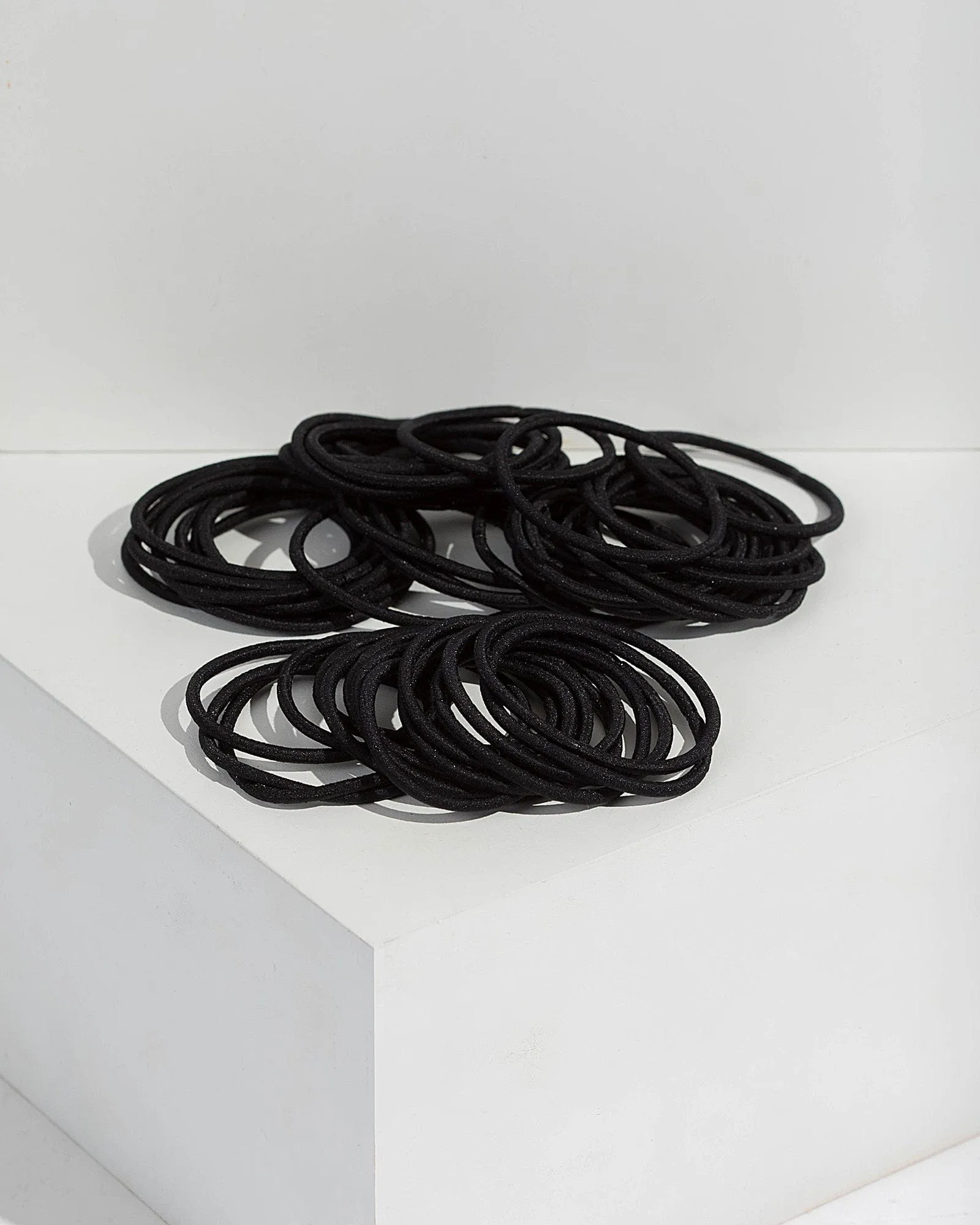 Black 50 Pack Black Thin Hair Ties