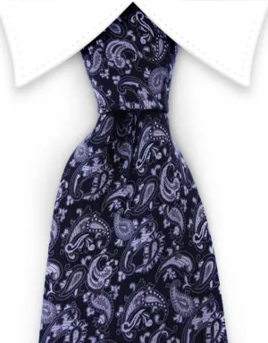 Black and Silver Paisley Tie