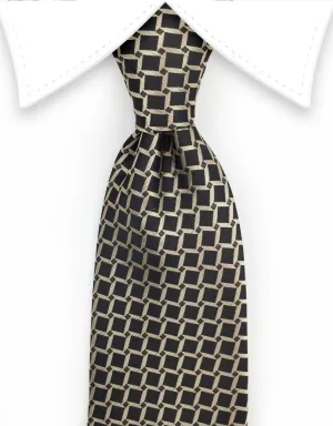 Black and Taupe Grid Tie
