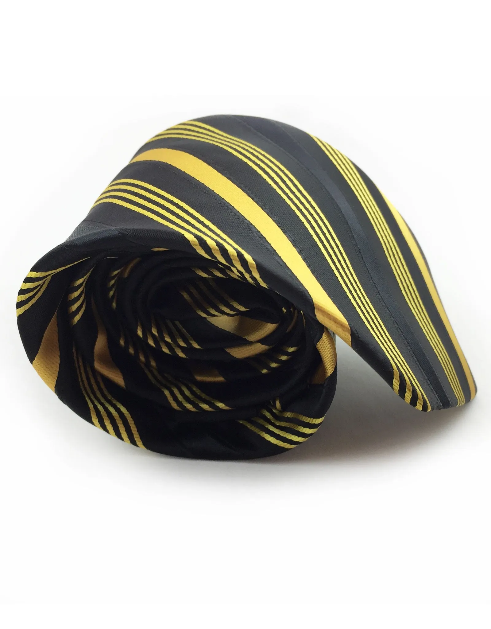 Black and Yellow Gold Striped Necktie