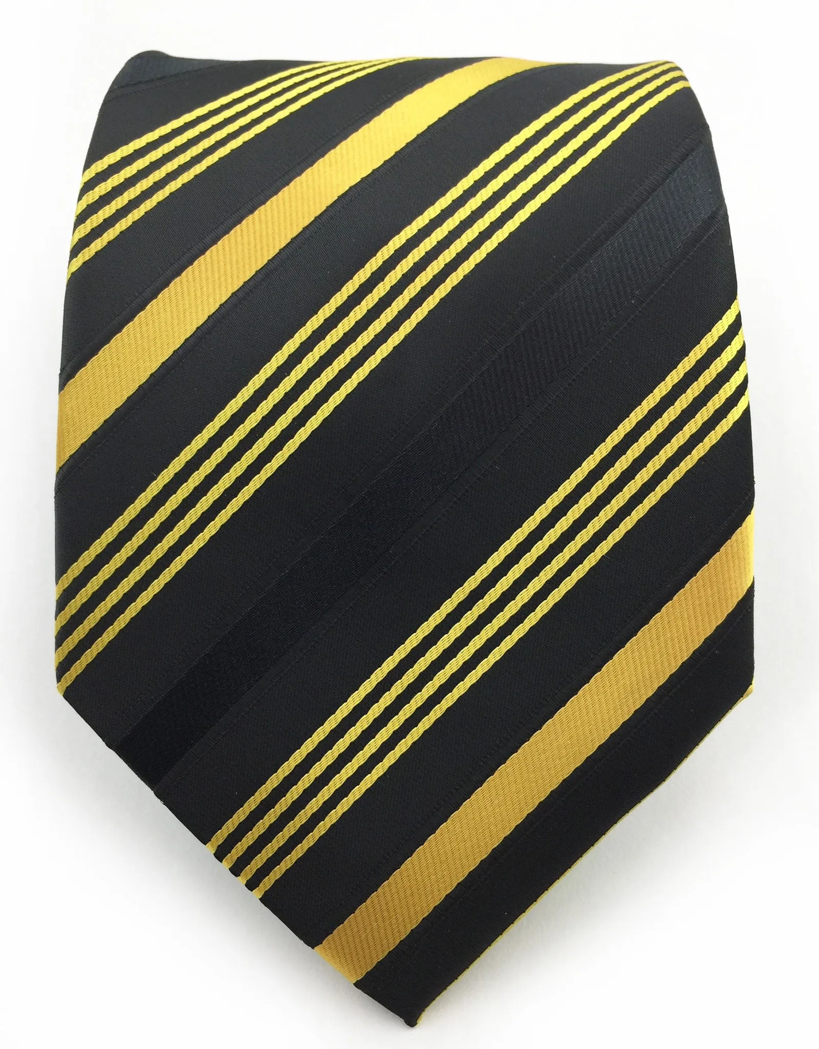 Black and Yellow Gold Striped Necktie