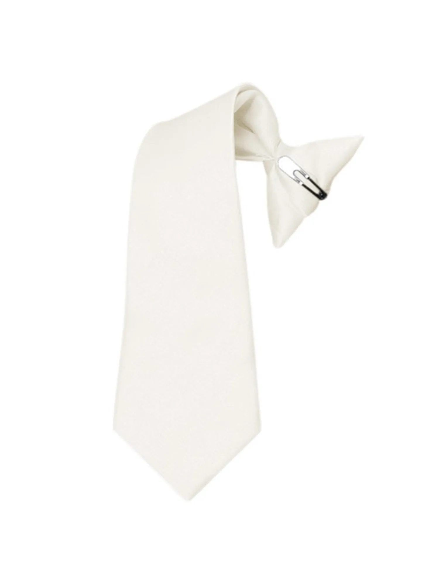 Boy's Solid Color Pre-tied Clip On Neck Tie