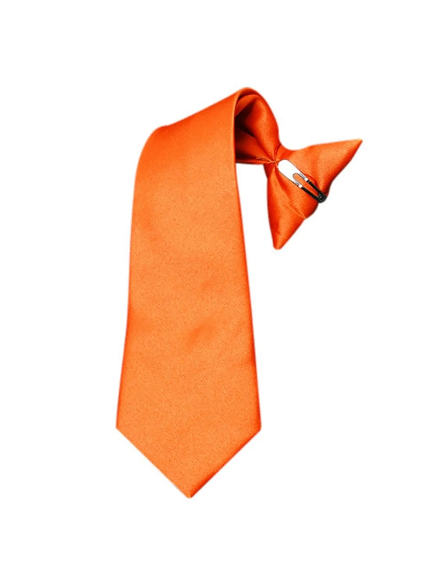 Boy's Solid Color Pre-tied Clip On Neck Tie