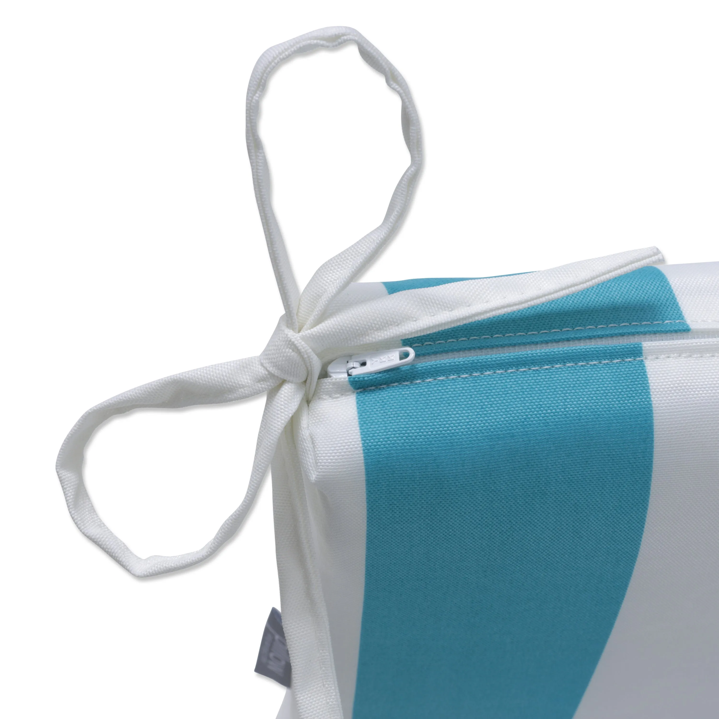 Cabana Stripe Turquoise Squared Corners Seat Cushion 20X20X3 (Set Of 2)