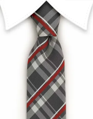 Charcoal, Gray & Silver Skinny Tie