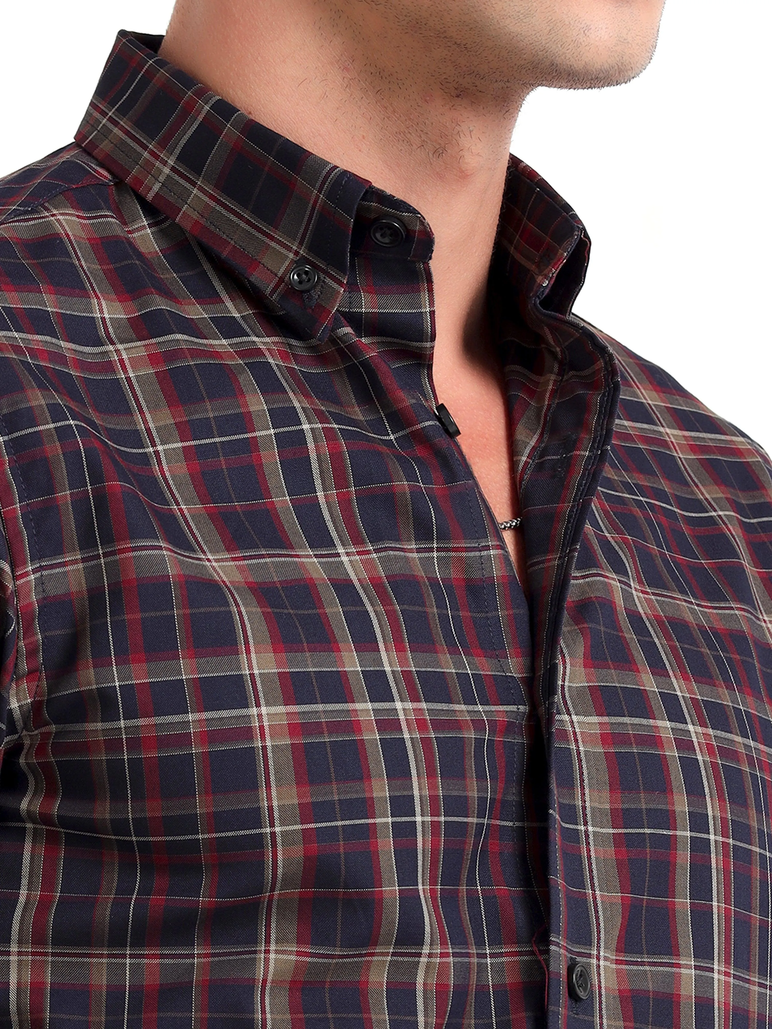 Checkmate Multi Checks Shirt Ebony Blue