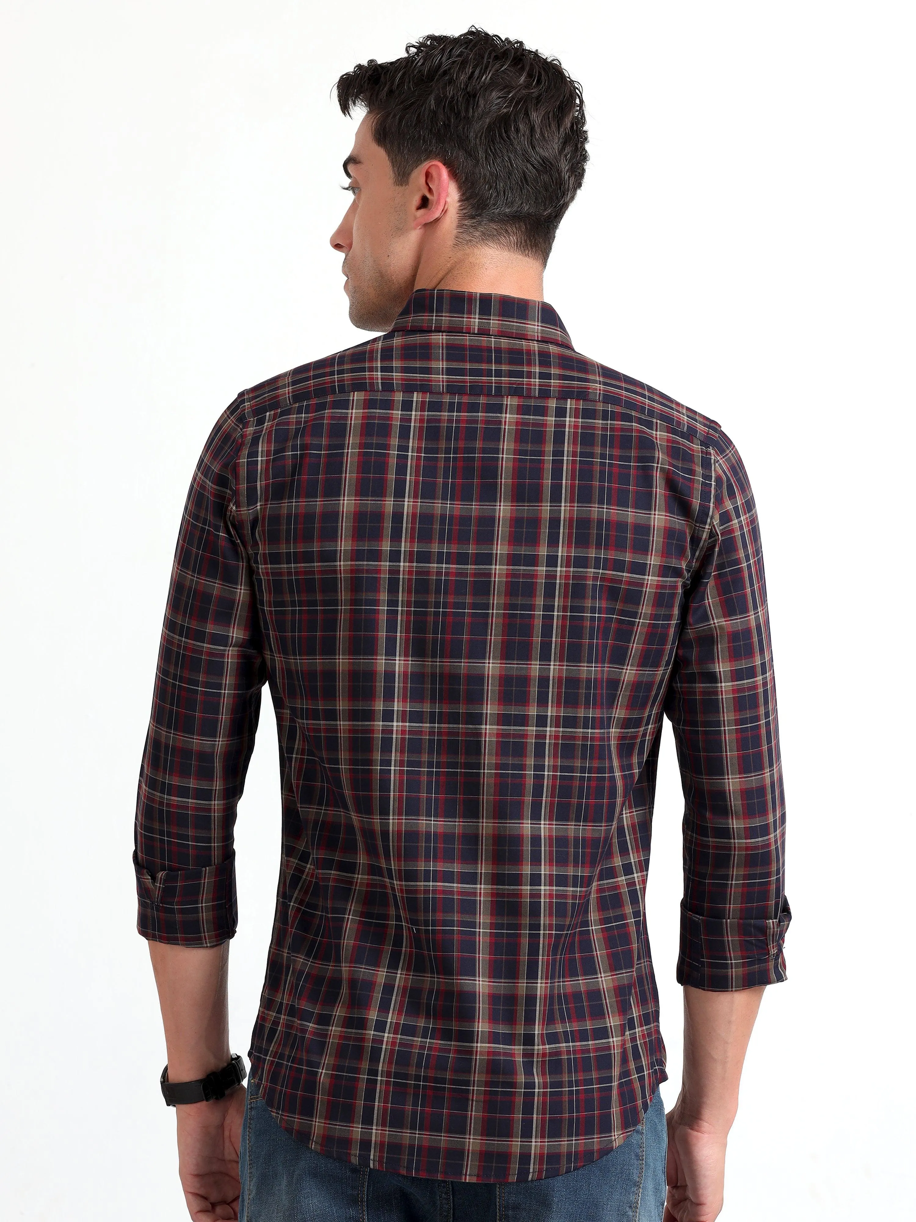Checkmate Multi Checks Shirt Ebony Blue