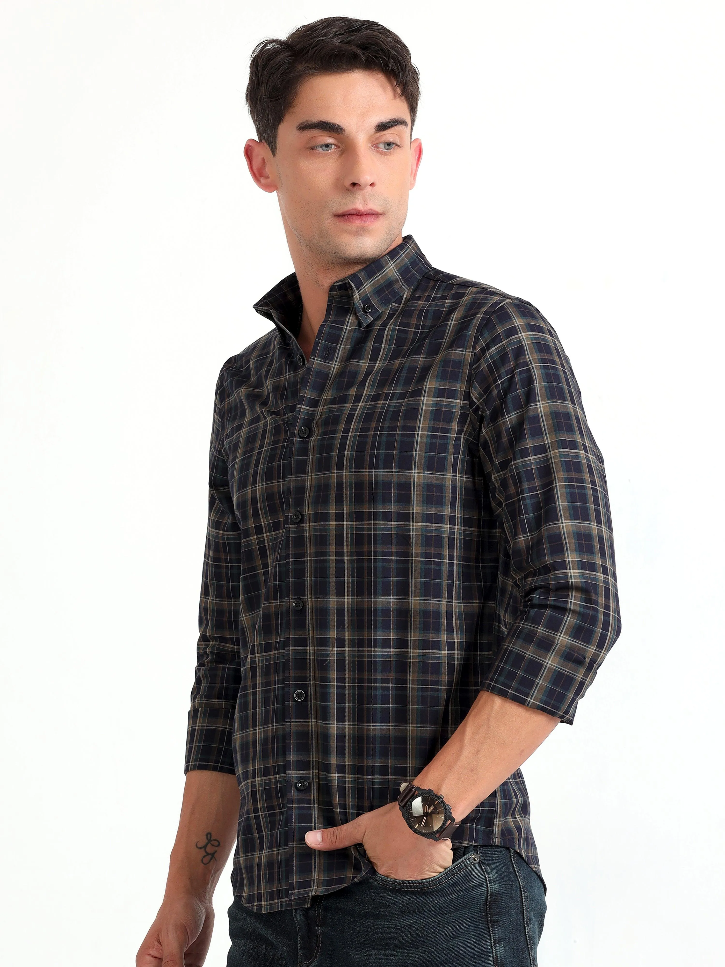Checkmate Multi Checks Shirt Vulcan Blue