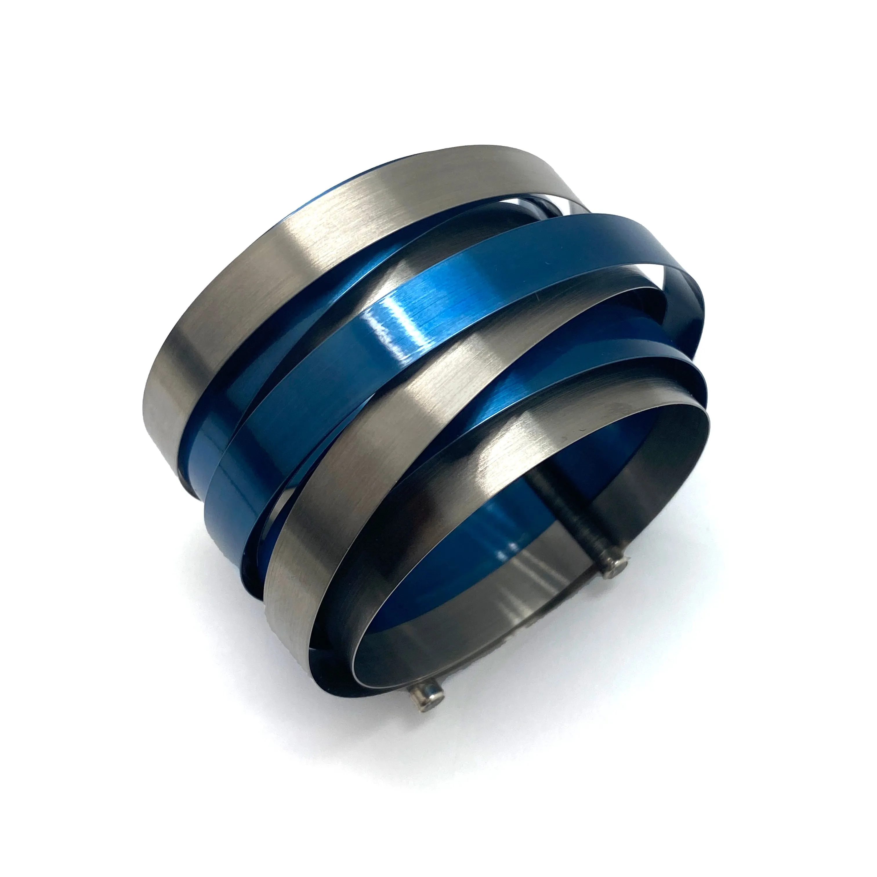 Coil Bracelet - Blue and Silver