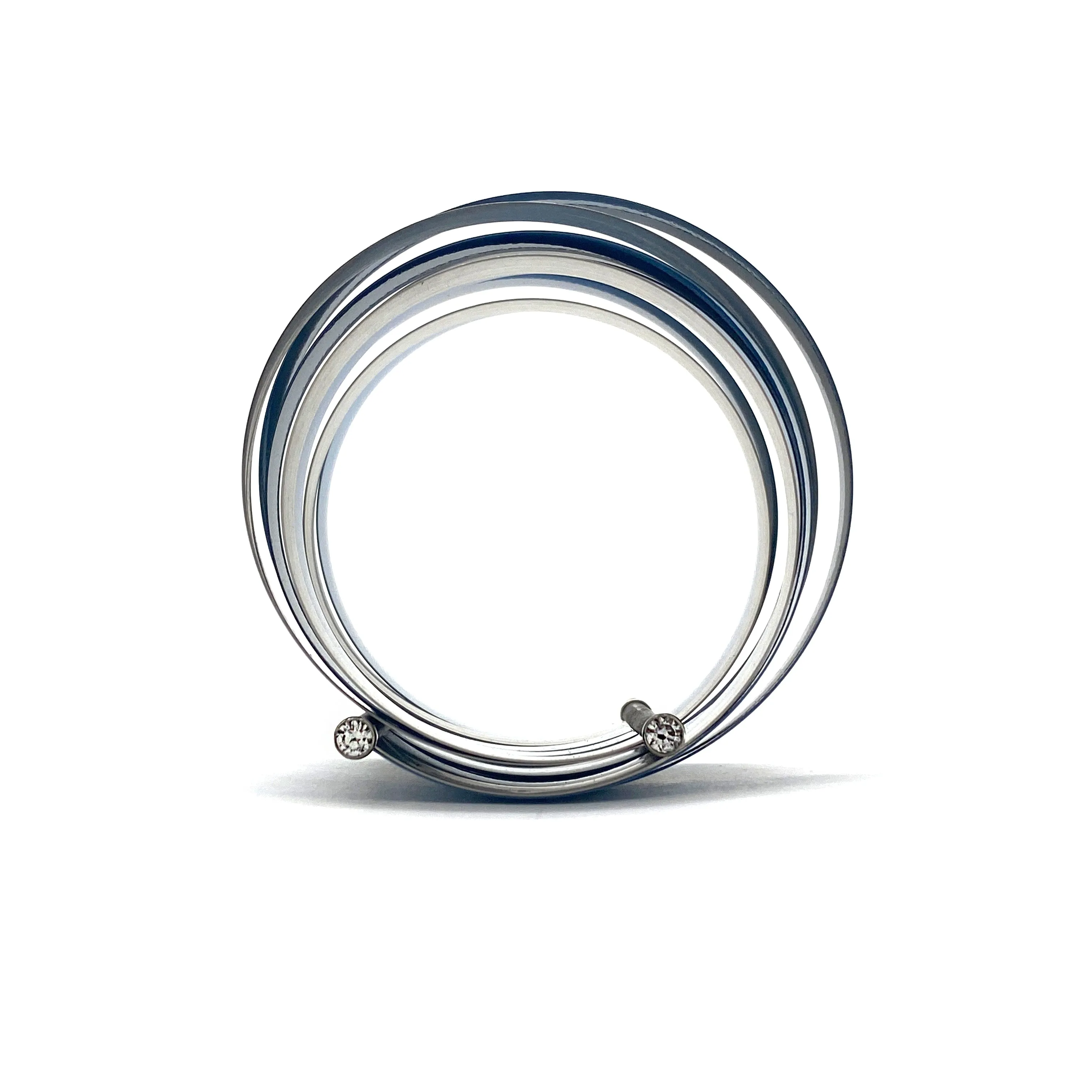 Coil Bracelet - Blue and Silver