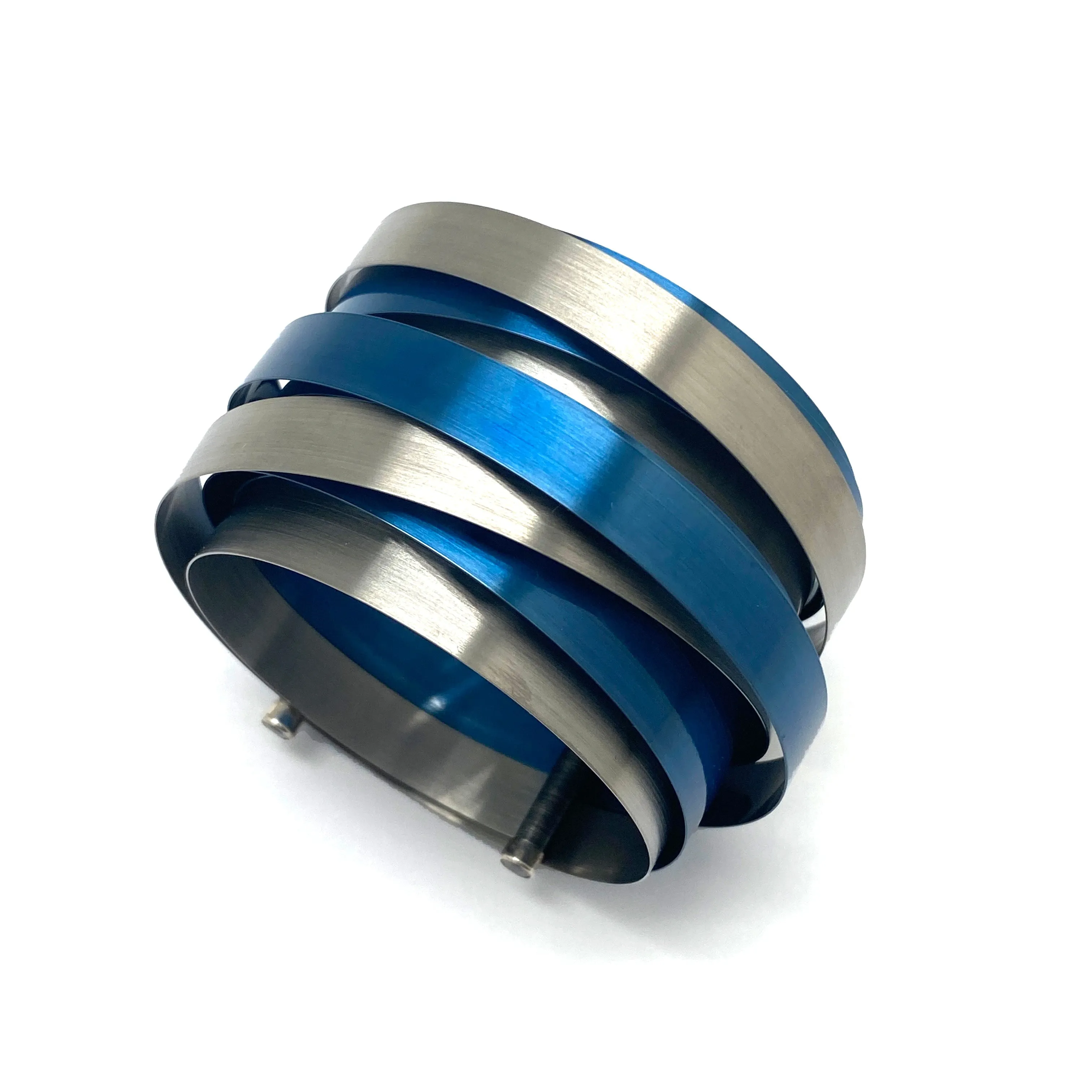 Coil Bracelet - Blue and Silver