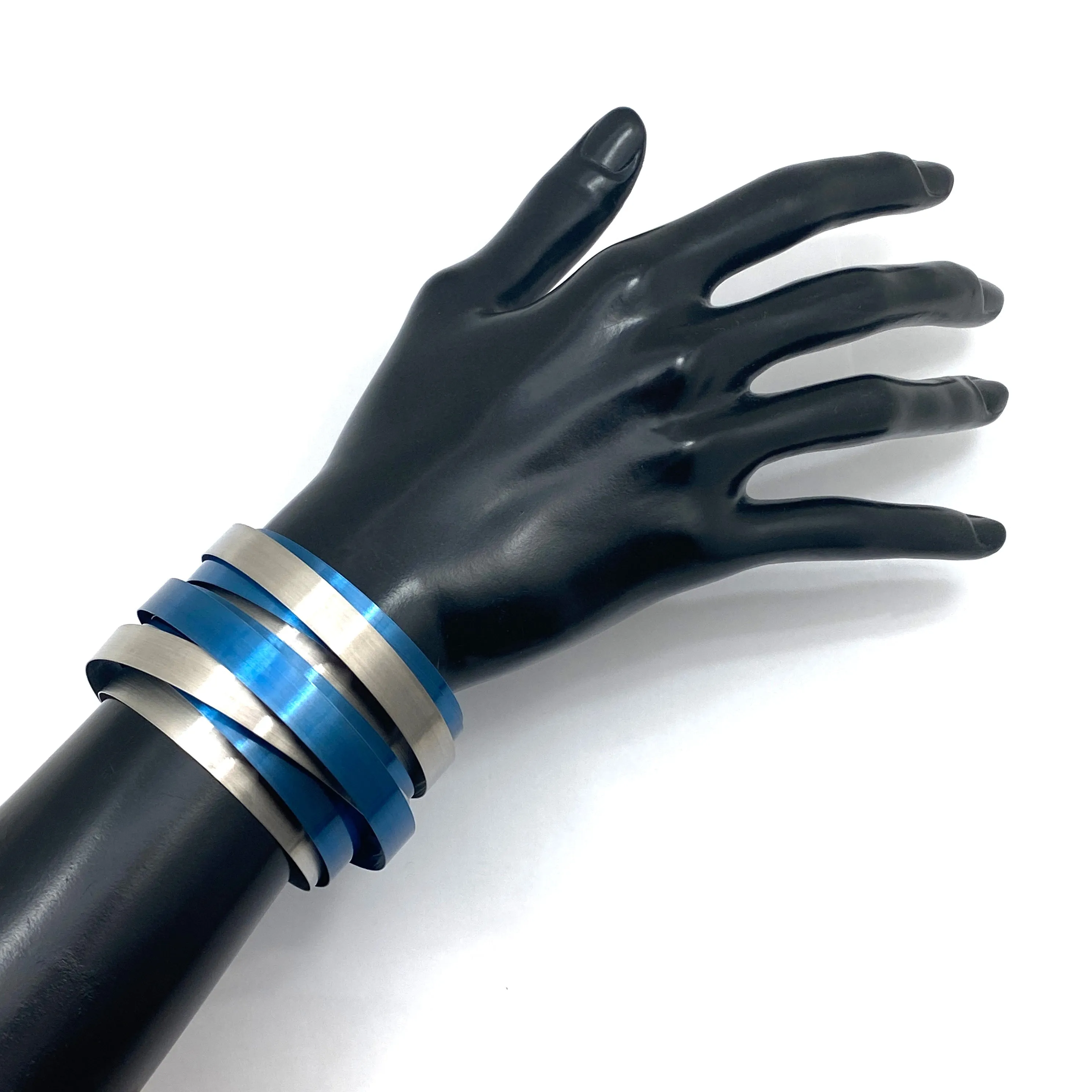 Coil Bracelet - Blue and Silver