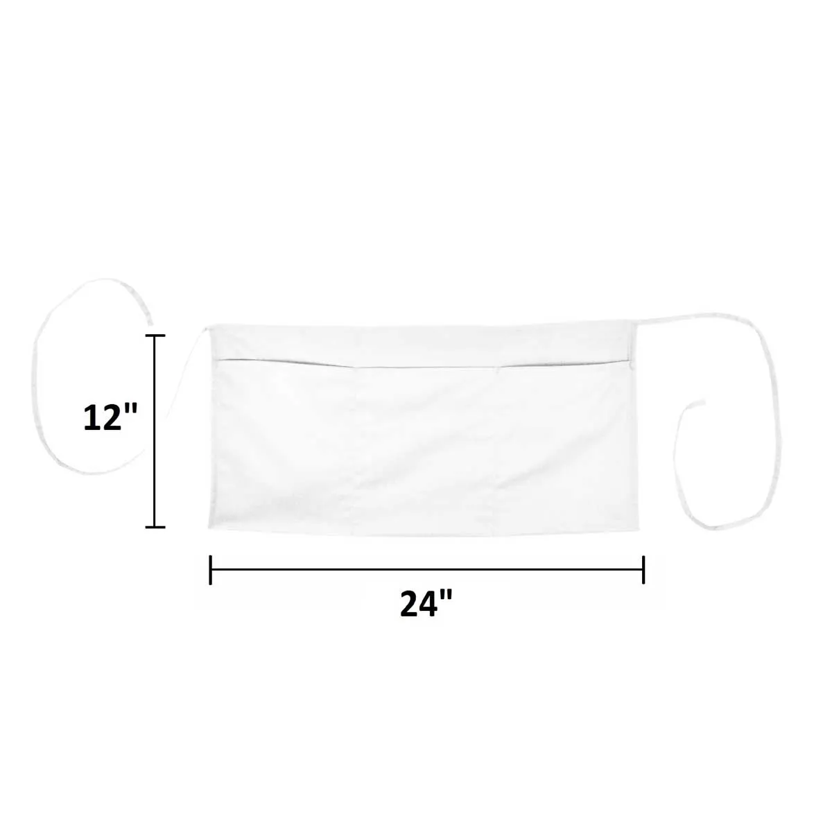Dalix 24" Medium Waist Apron - 3 Pockets