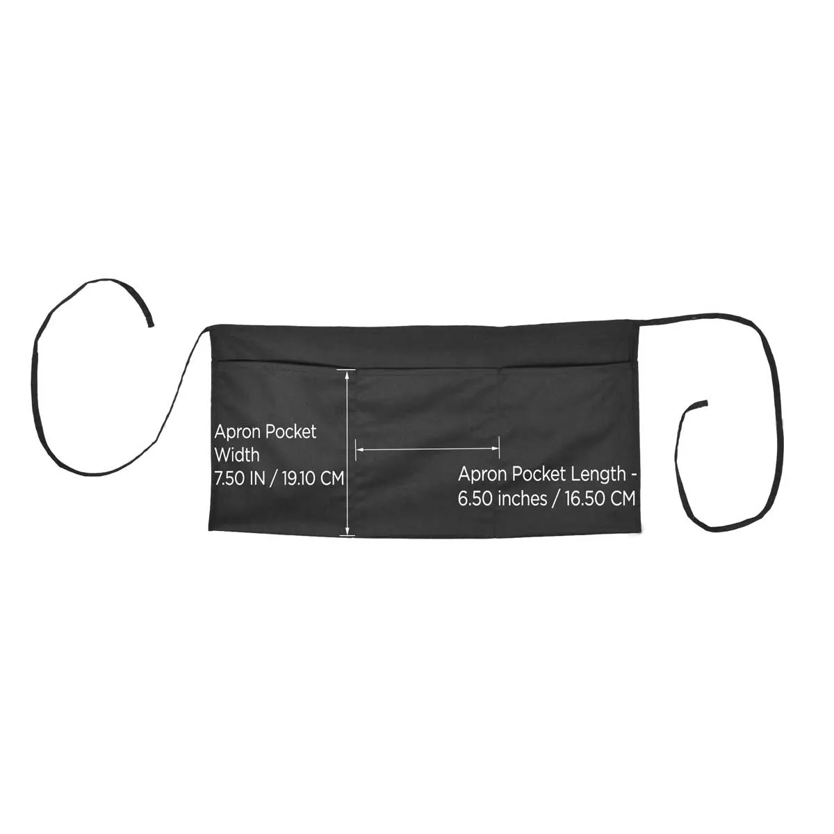 Dalix 24" Medium Waist Apron - 3 Pockets