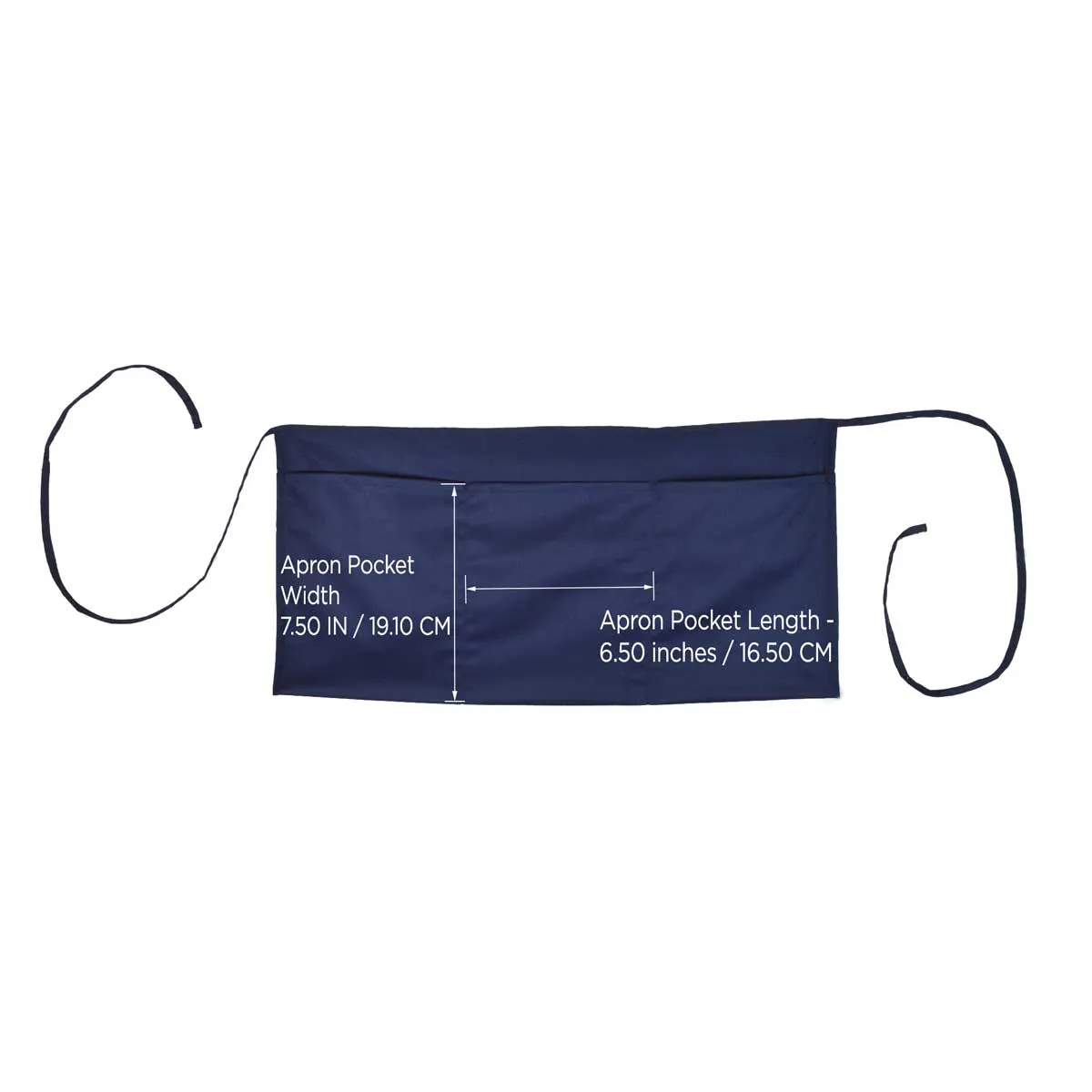 Dalix 24" Medium Waist Apron - 3 Pockets