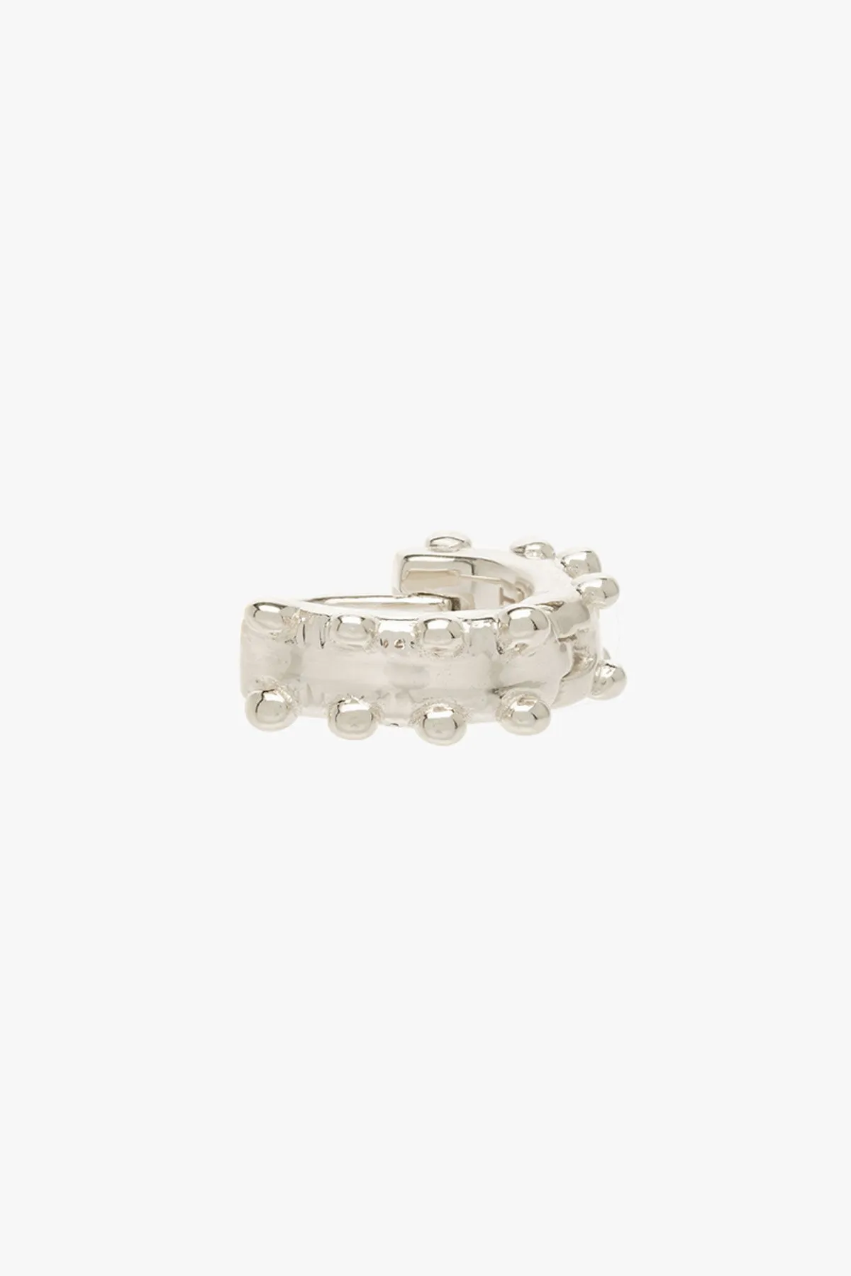 Dotted huggie silver