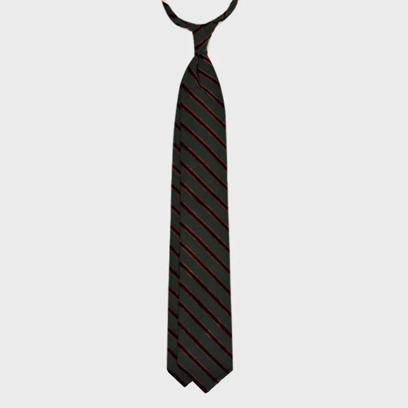 F.Marino Handmade Tie 3-Fold Holland&Sherry Wool Regimental Velvet