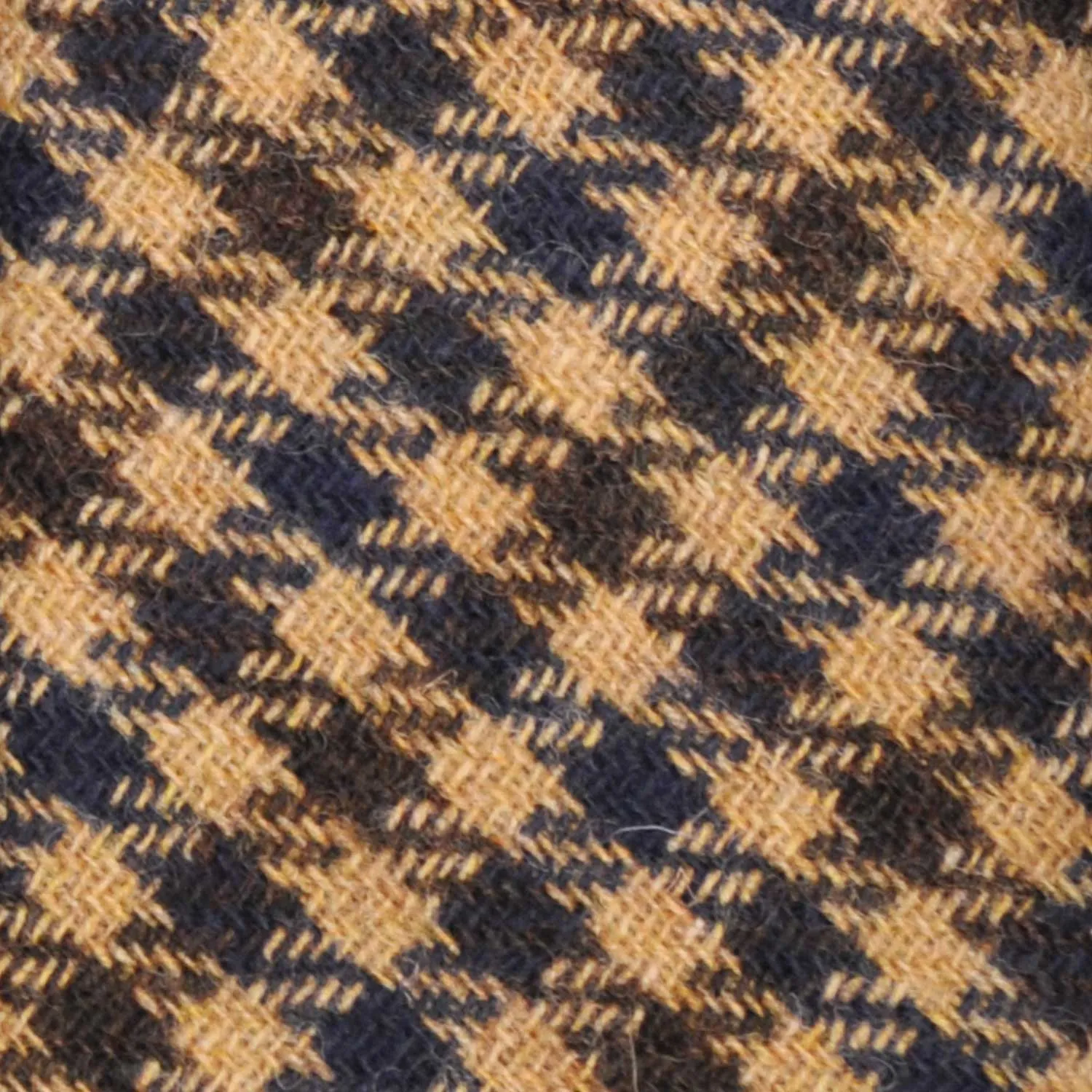 F.Marino Tweed Tie 3 Folds Checked Camel