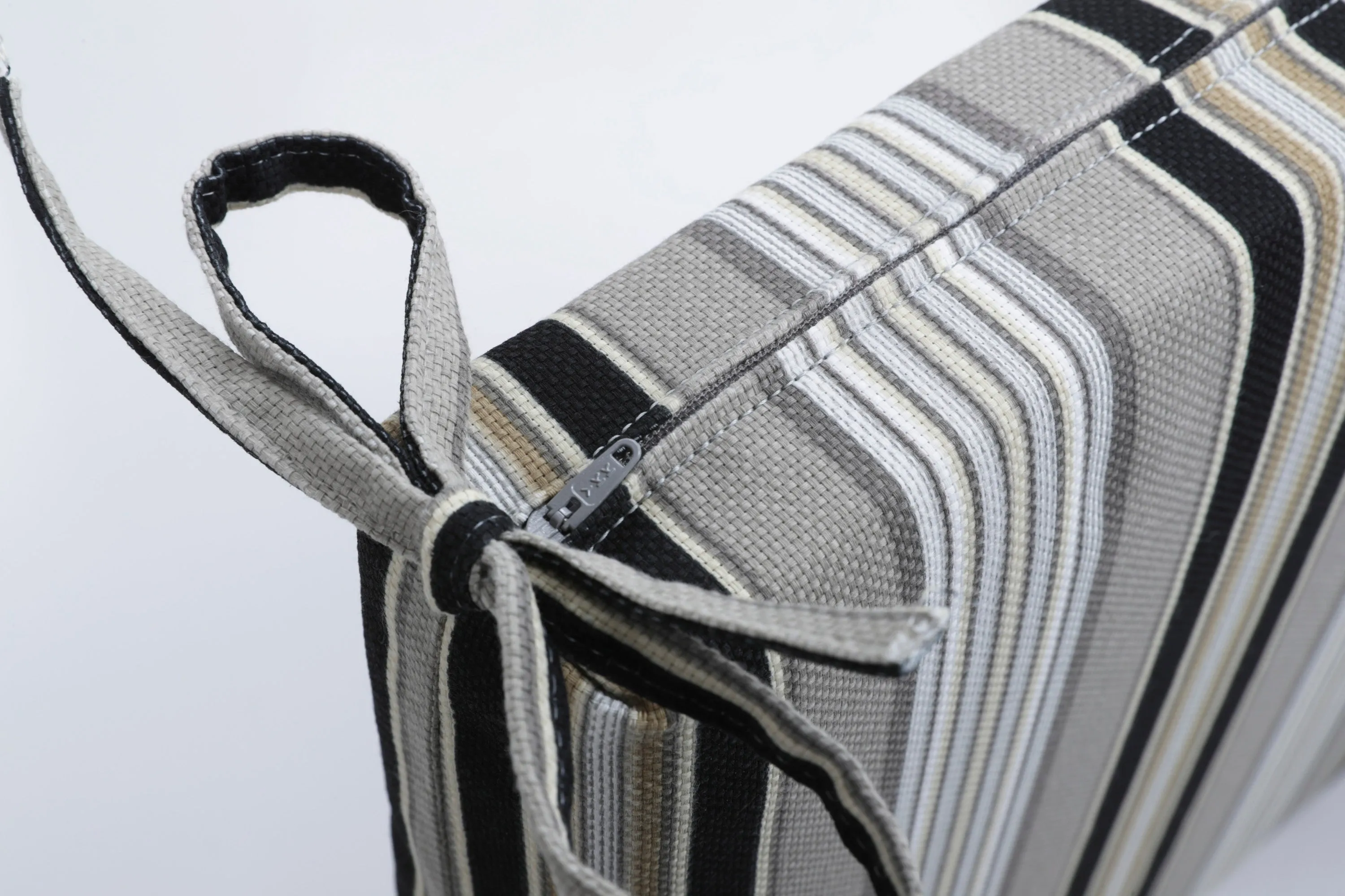 Getaway Stripe Black Squared Corners Seat Cushion (Set Of 2)