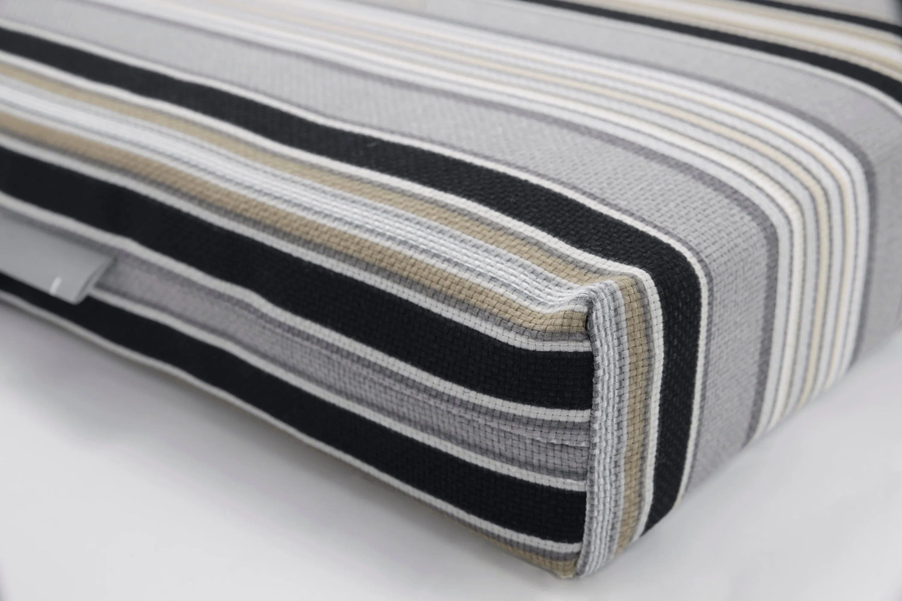 Getaway Stripe Black Squared Corners Seat Cushion (Set Of 2)