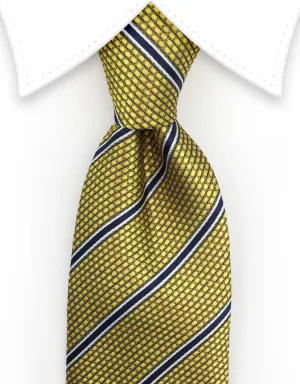 Gold and Navy Striped Tie