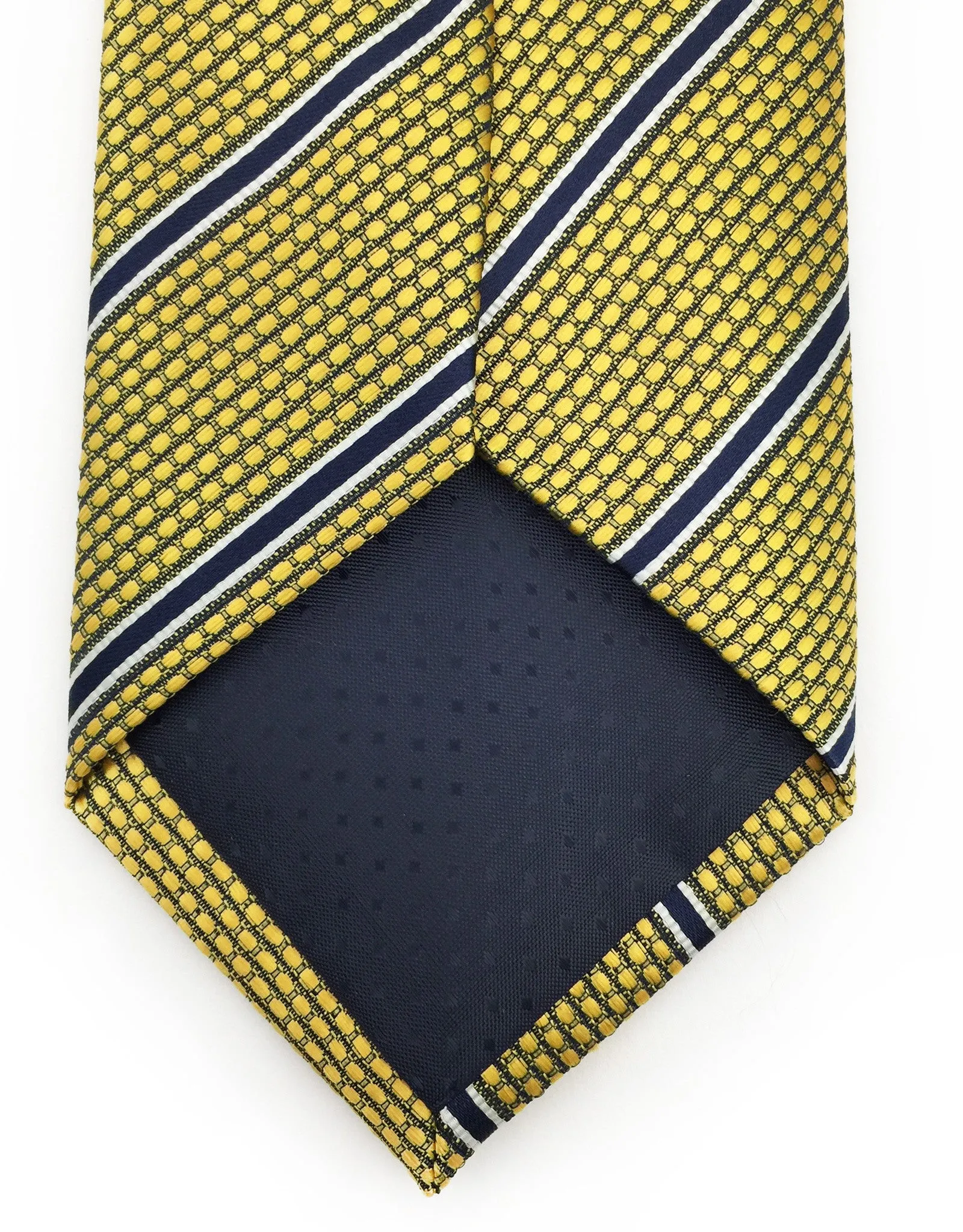 Gold and Navy Striped Tie