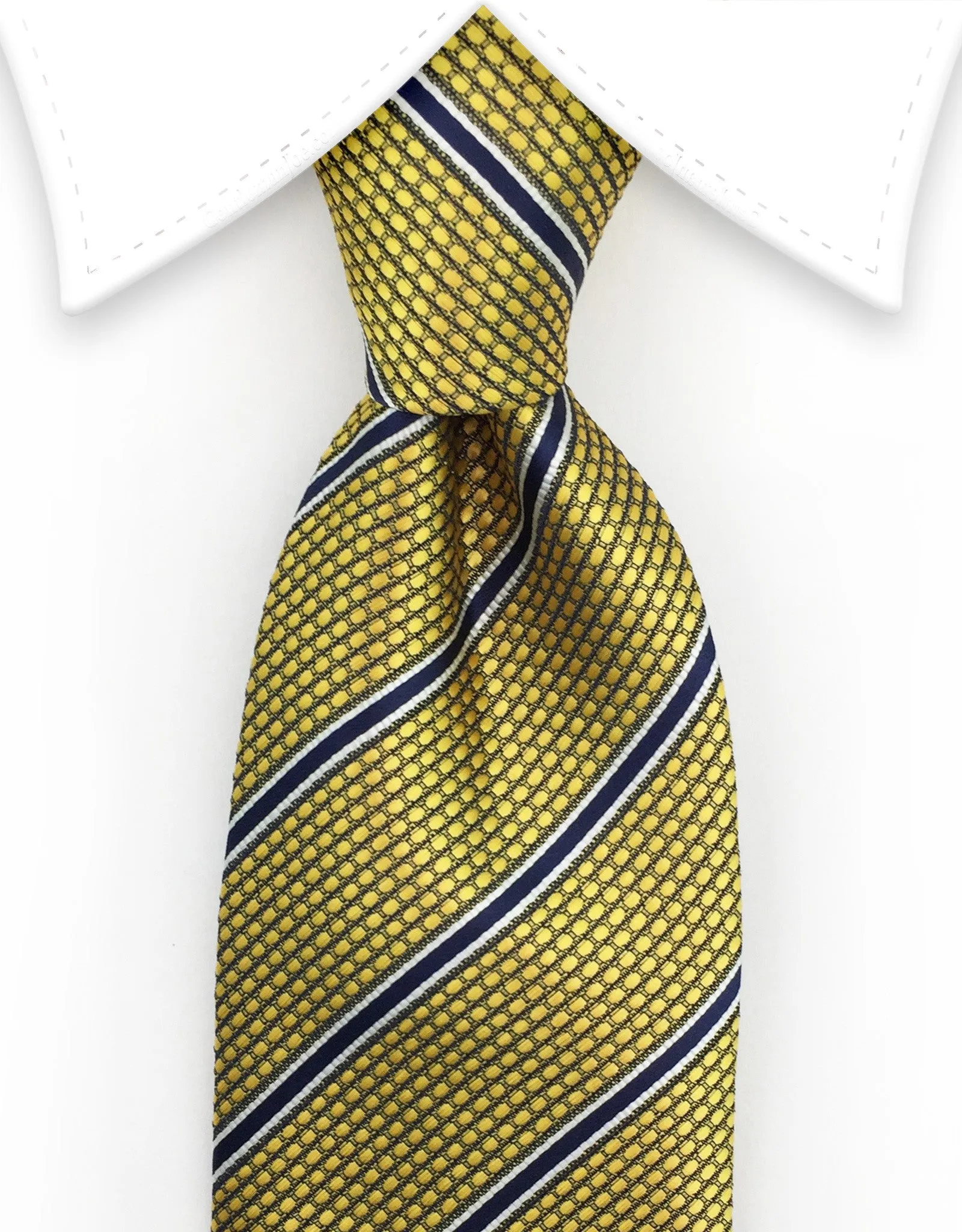 Gold and Navy Striped Tie