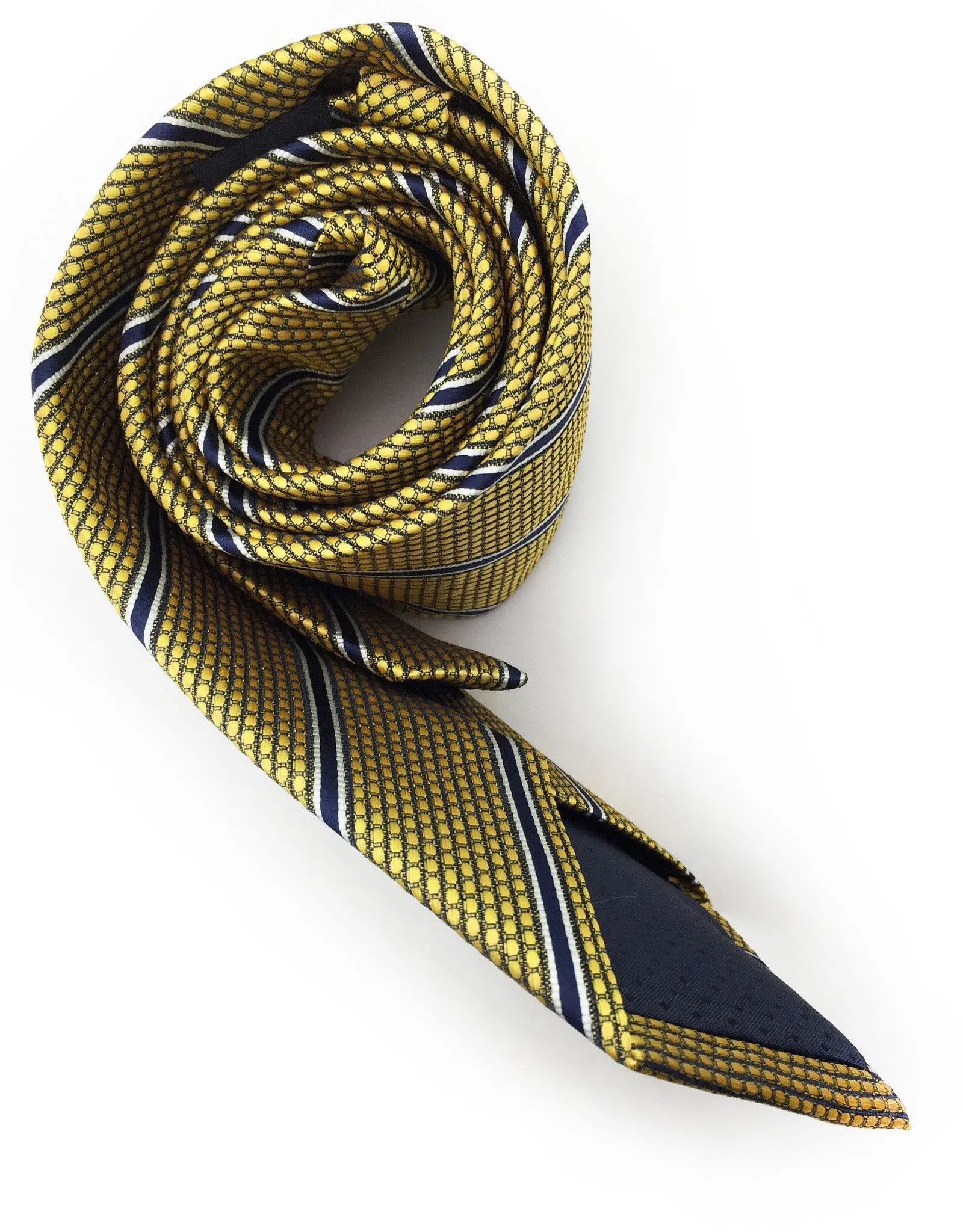 Gold and Navy Striped Tie