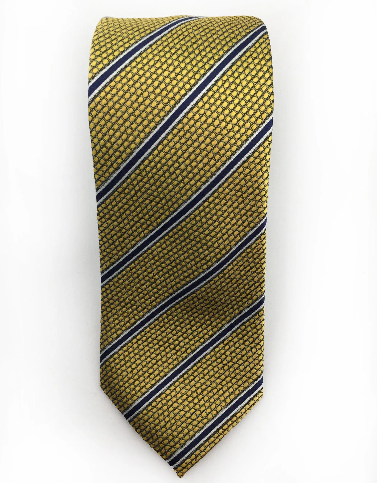 Gold and Navy Striped Tie