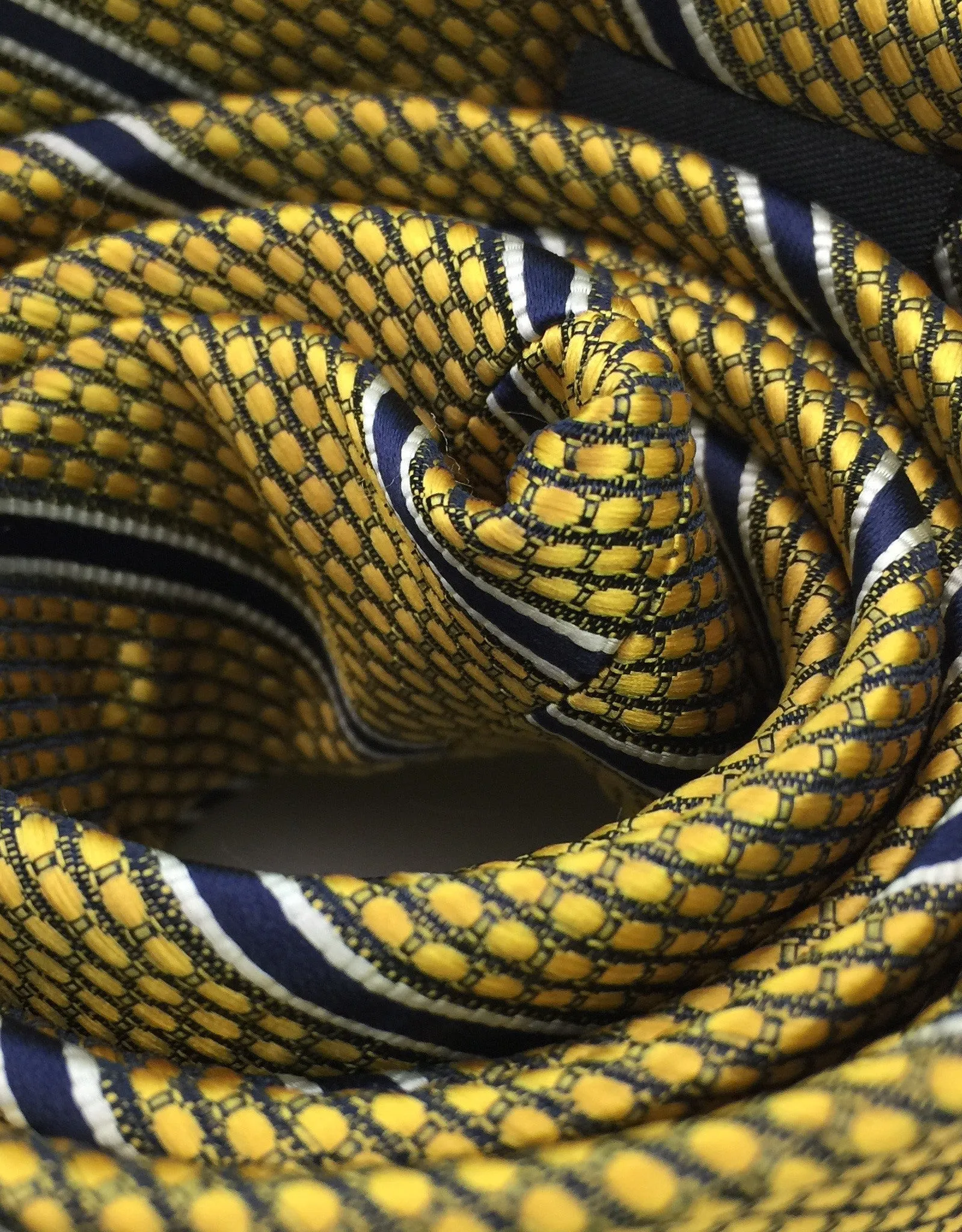 Gold and Navy Striped Tie