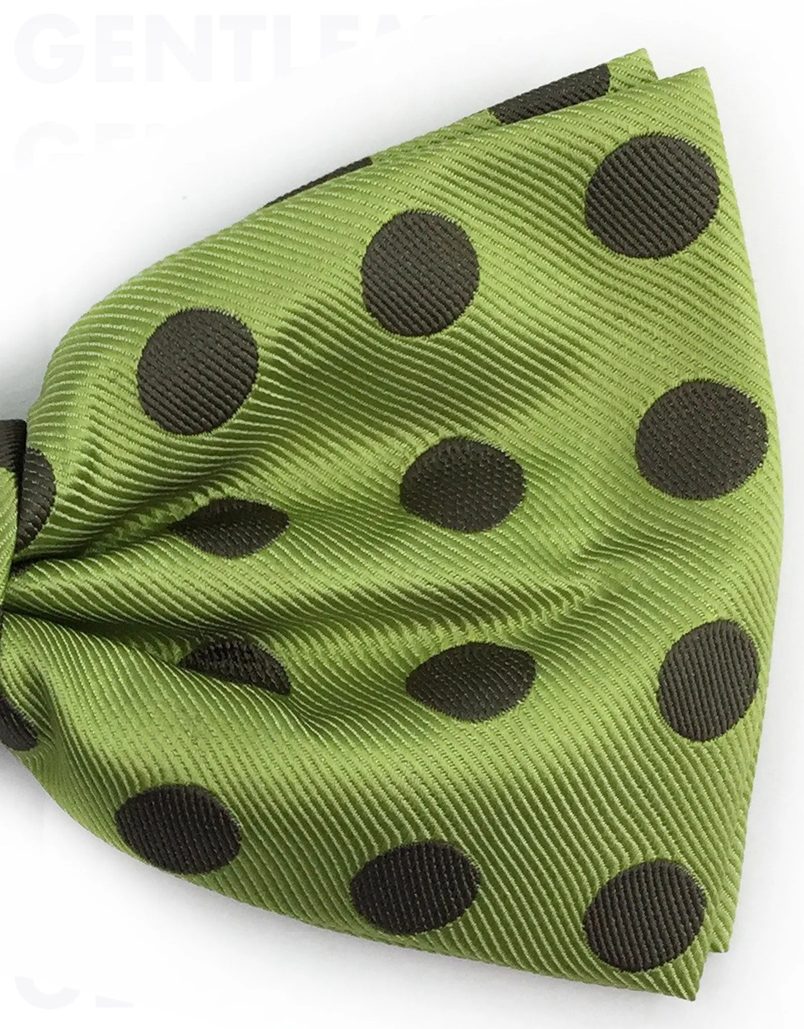 Green Bowtie with Khaki Polka Dots
