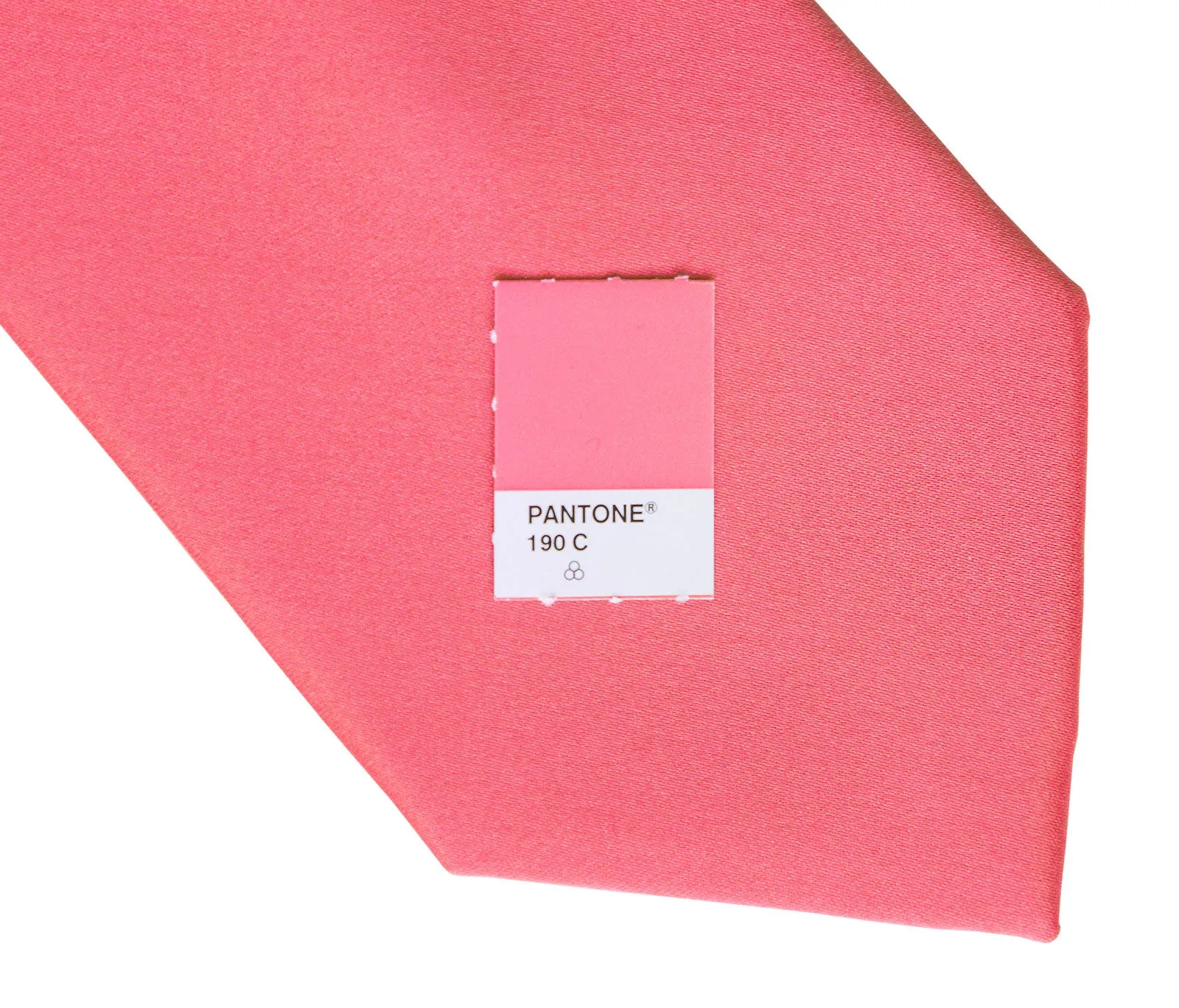 Honeysuckle Pink Necktie. Medium Pink Solid Color Satin Finish Tie, No Print