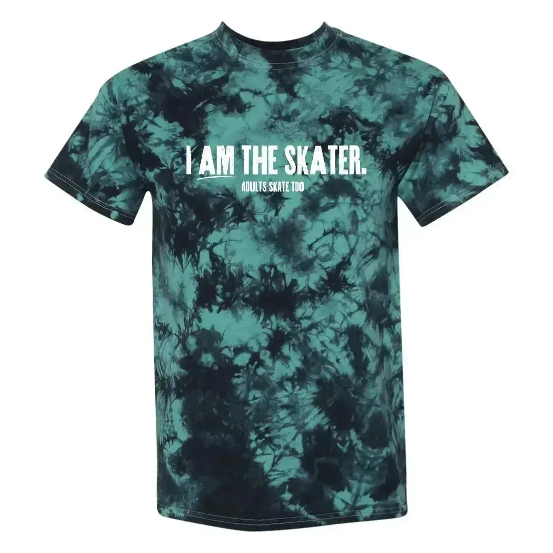 I Am The Skater 2.0 Teal Tie Dye Unisex Tee - 2XL