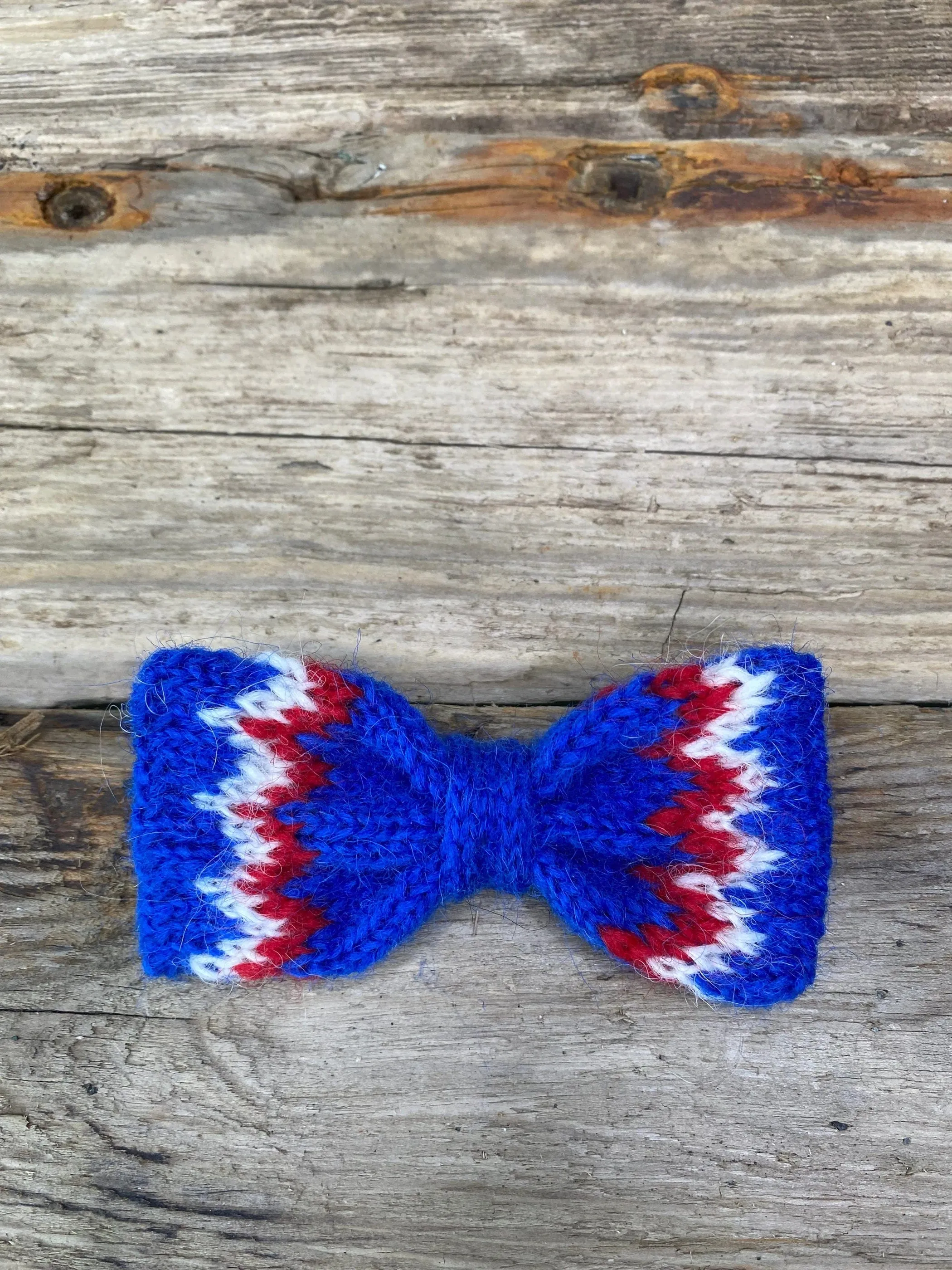 Knitted Wool Bow Tie - Grey