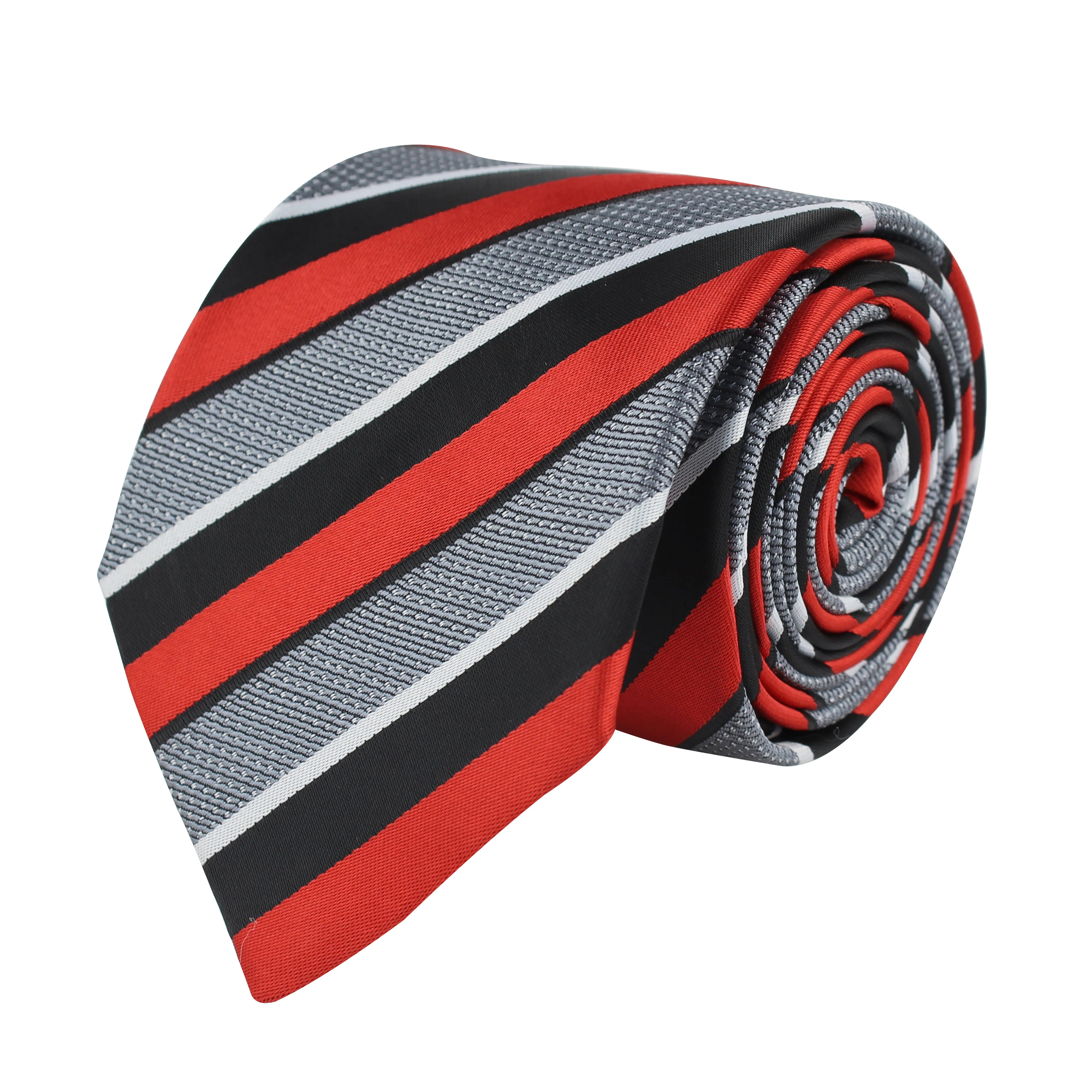 Kovove Refreshing Black Striped Neck Tie For Men