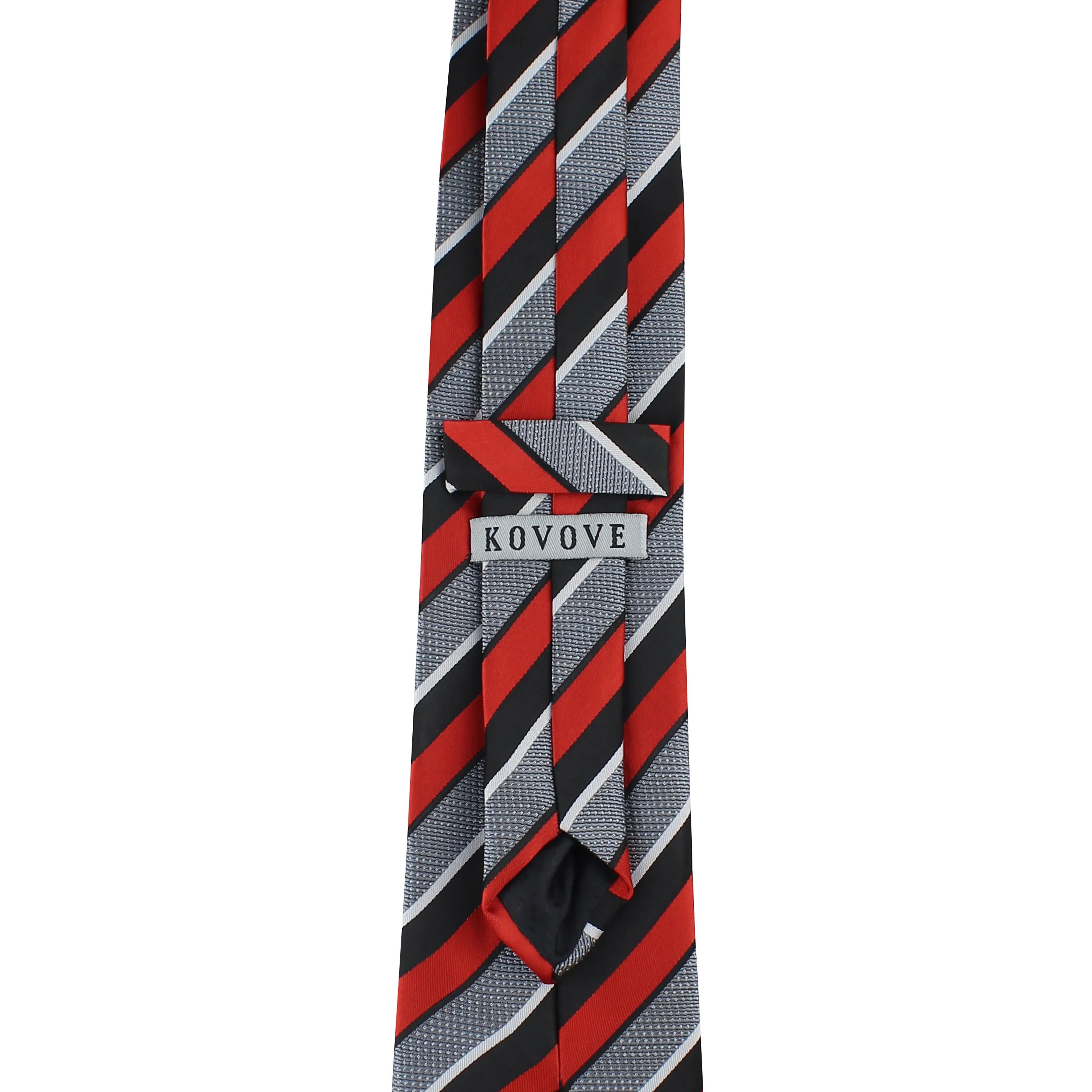 Kovove Refreshing Black Striped Neck Tie For Men