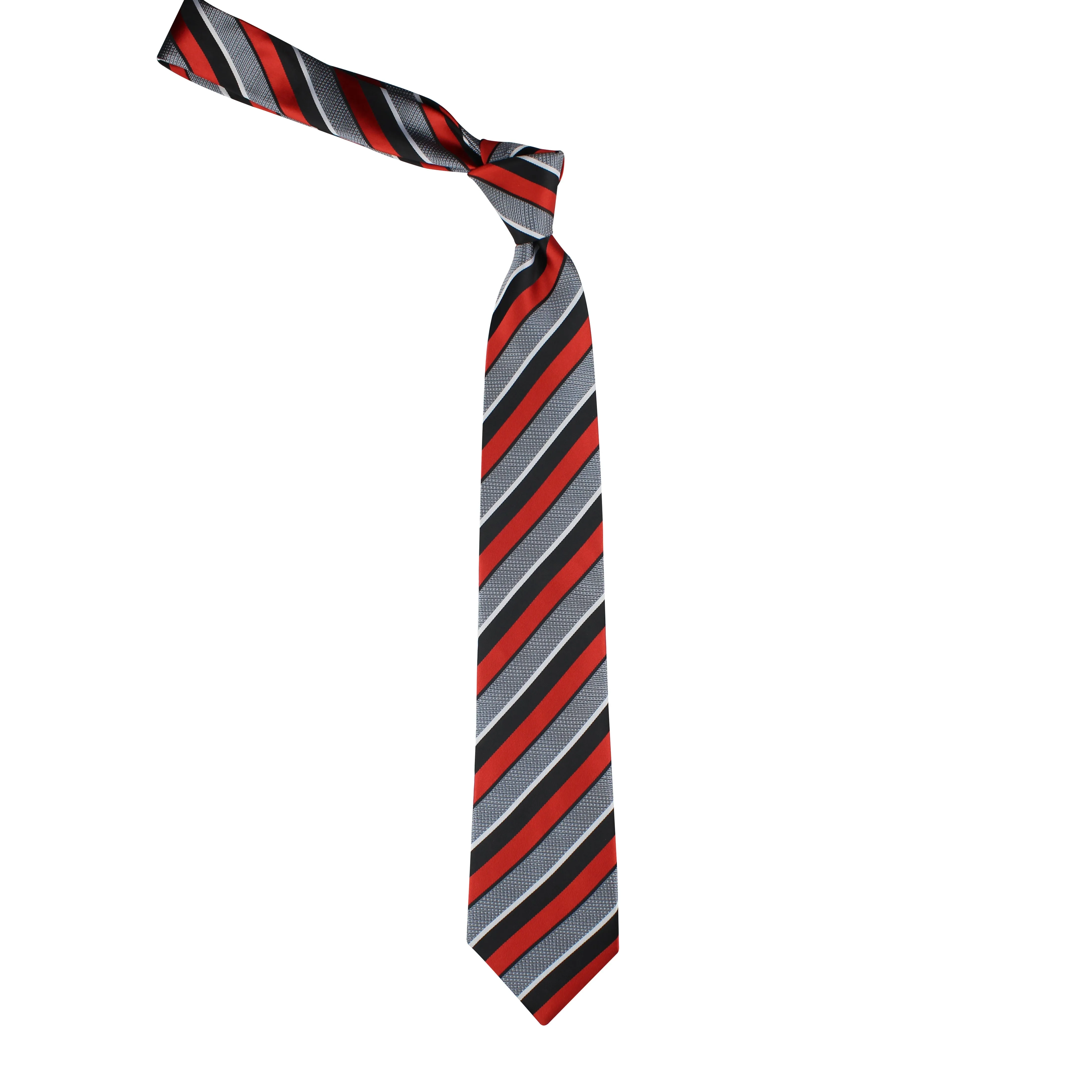 Kovove Refreshing Black Striped Neck Tie For Men