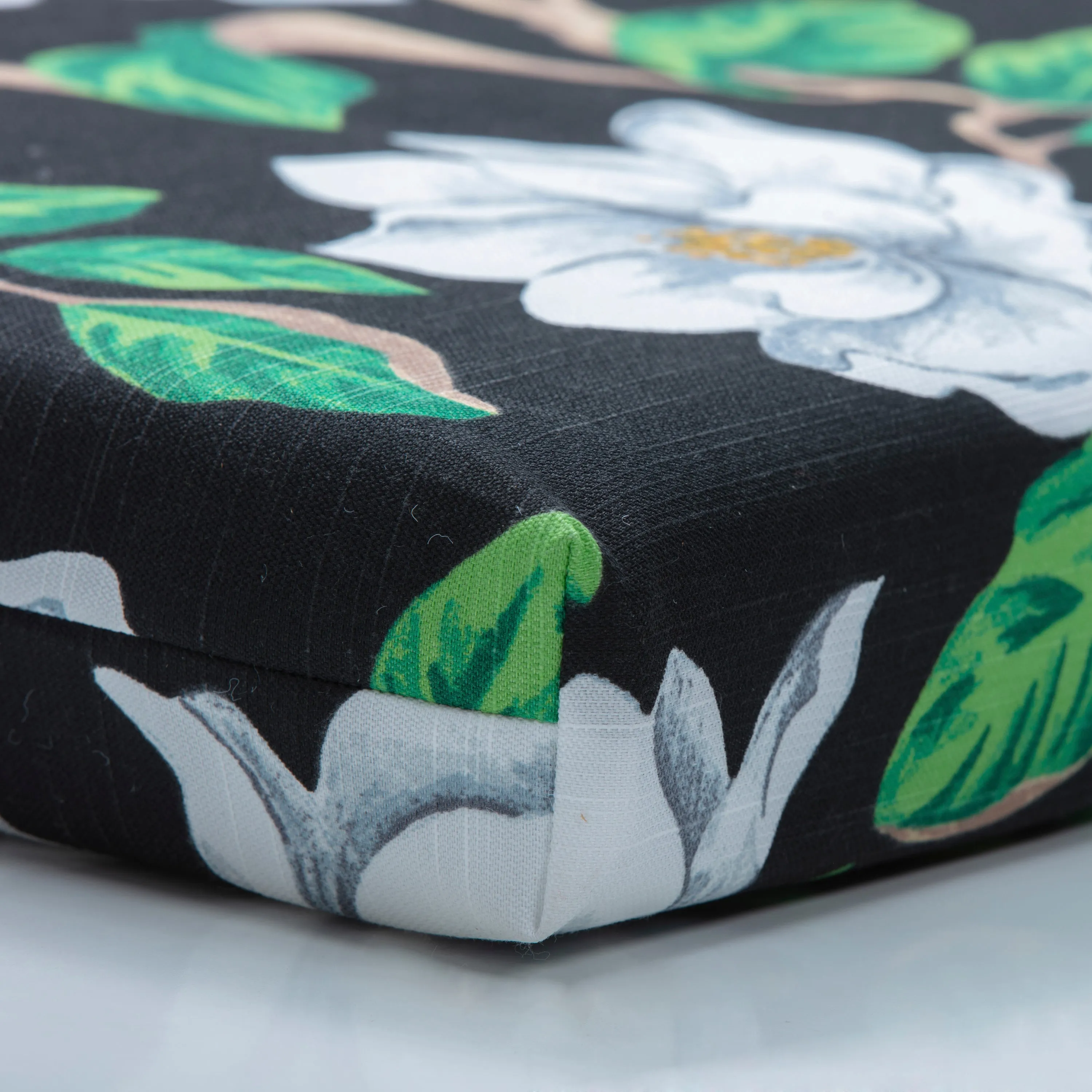 Magnolia Black Squared Corners Seat Cushion (Set Of 2)
