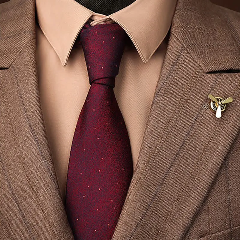 Men's Burgundy Little Dots Necktie