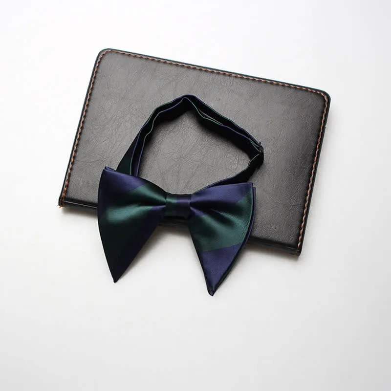 Men's College Striped Oversized Pointed Bow Tie