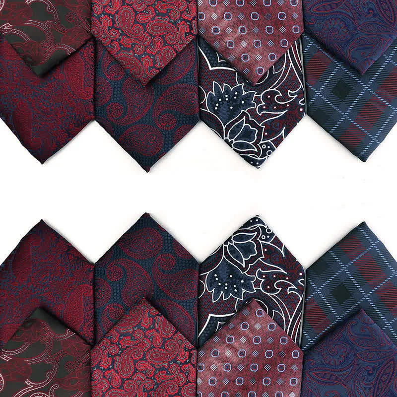 Men's Dark Red Series Paisley Evening Dress Accessories Necktie