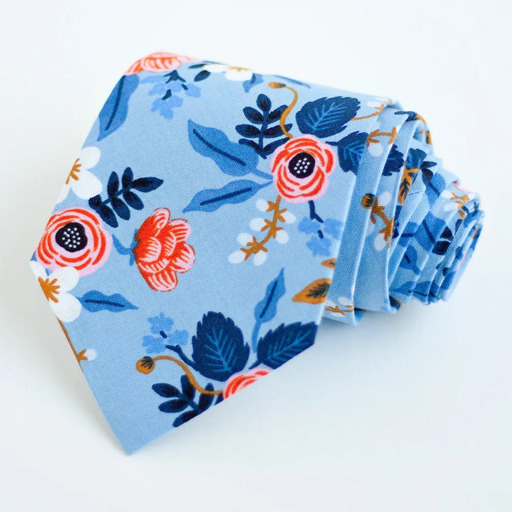 Men's Pre-Tied Bow Tie / Birch Floral In Periwinkle