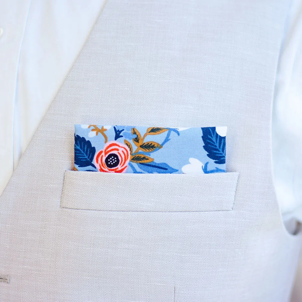 Men's Pre-Tied Bow Tie / Birch Floral In Periwinkle