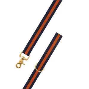 Navy & Orange Grosgrain Ribbon Dog Leash